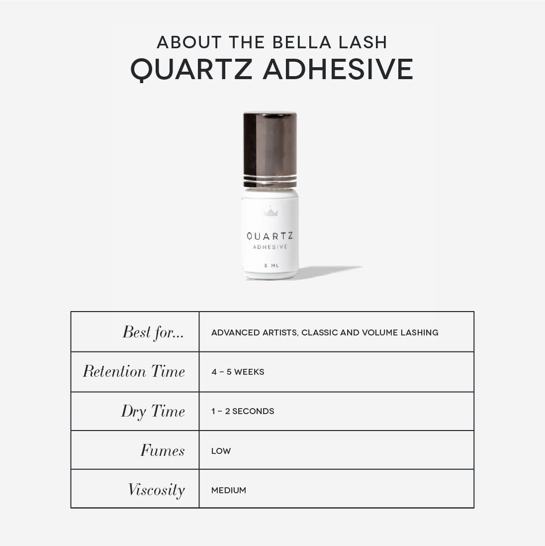 About the bella lash Quartz Adhesive