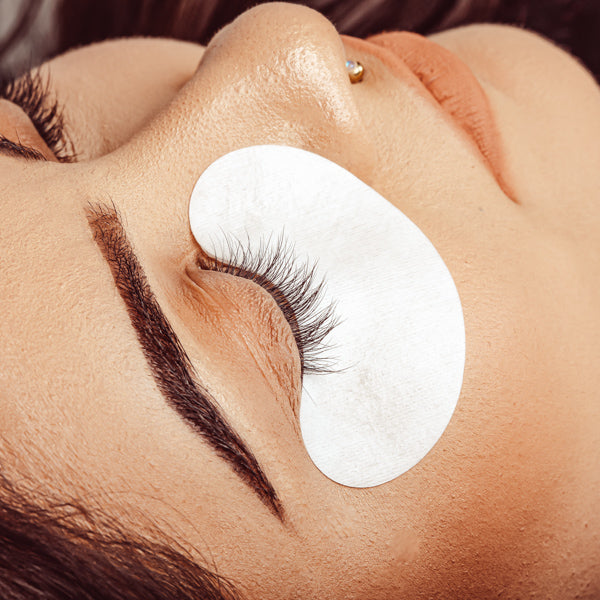 Professional Eyelash Supplies, Lint Free Gel Patch applied, close up