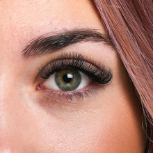 Load image into Gallery viewer, Closeup of eyelash extension look with Smart Volume Eyelash Extensions applied
