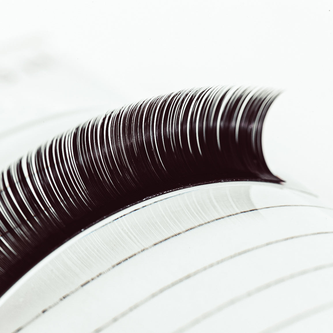 Volume Style Eyelash Extensions on Lash Tile, Closeup